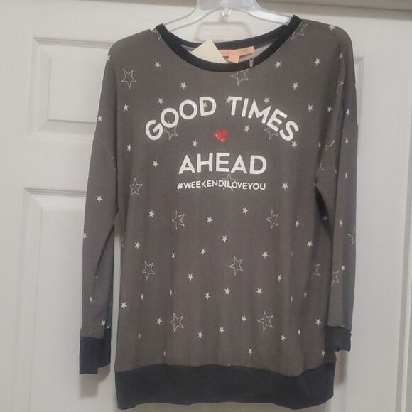 Rebellious one gray polka PJ top - Picture 1 of 11
